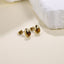 ESS871 STAINLESS STEEL DROP SHAPE EARRING WITH NATURAL STONE