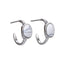 ESS877 STAINLESS STEEL EARRING WITH OVAL STONE