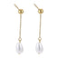 ESS880 STAINLESS STEEL EARRING WITH TEARDROP SHAPE SHELL PEARL