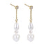 ESS881 STAINLESS STEEL EARRING WITH CZ&SHELL PEARL