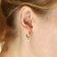 ESS882 STAINLESS STEEL HOOP EARRING WITH ROUND SHELL PEARL