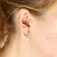 ESS882 STAINLESS STEEL HOOP EARRING WITH ROUND SHELL PEARL