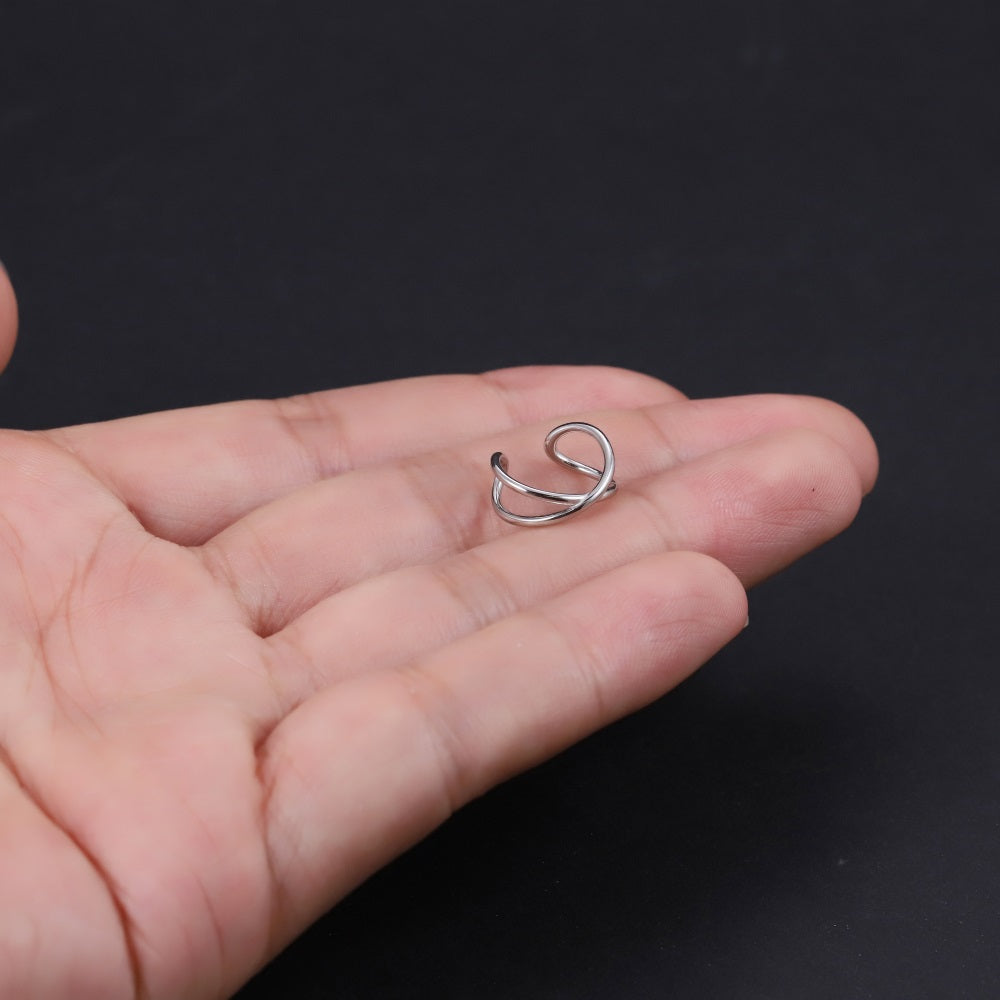 ESS884 STAINLESS STEEL EAR CUFF WITH C SHAPE DESIGN (By Piece)