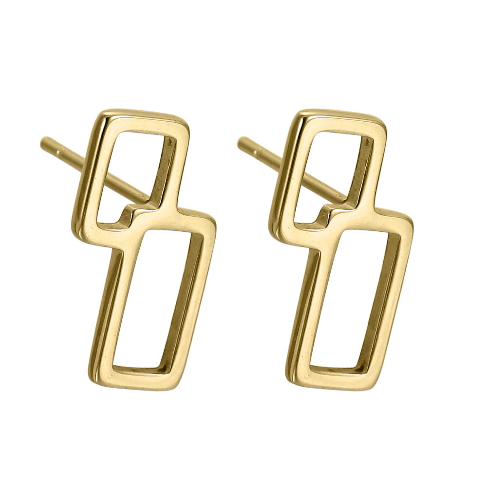 ESS885 STAINLESS STEEL EARRING WITH GEOMETRIC DESIGN