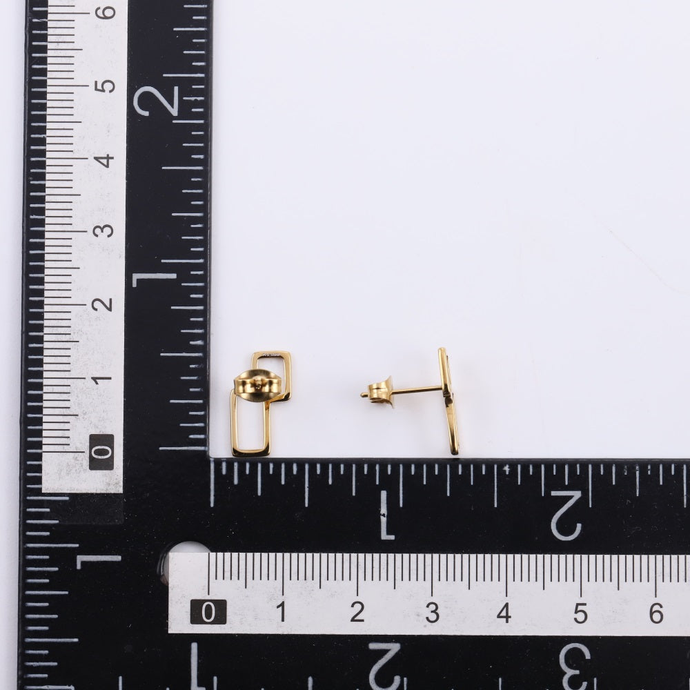ESS885 STAINLESS STEEL EARRING WITH GEOMETRIC DESIGN