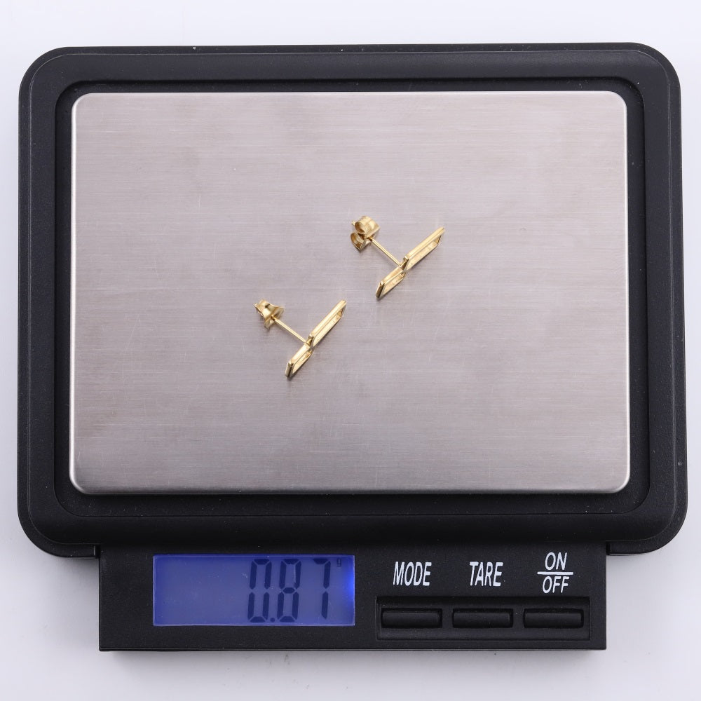 ESS885 STAINLESS STEEL EARRING WITH GEOMETRIC DESIGN