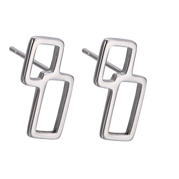 ESS885 STAINLESS STEEL EARRING WITH GEOMETRIC DESIGN
