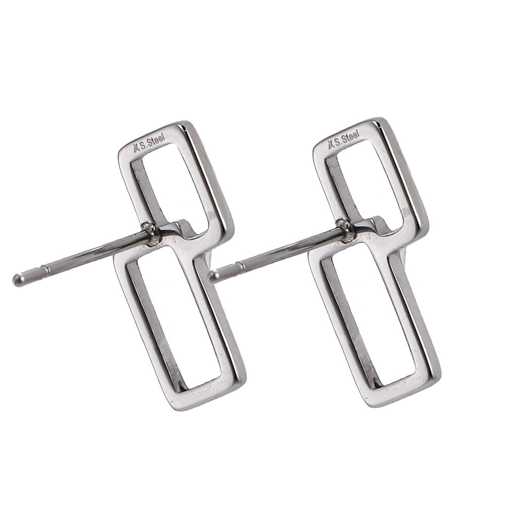 ESS885 STAINLESS STEEL EARRING WITH GEOMETRIC DESIGN