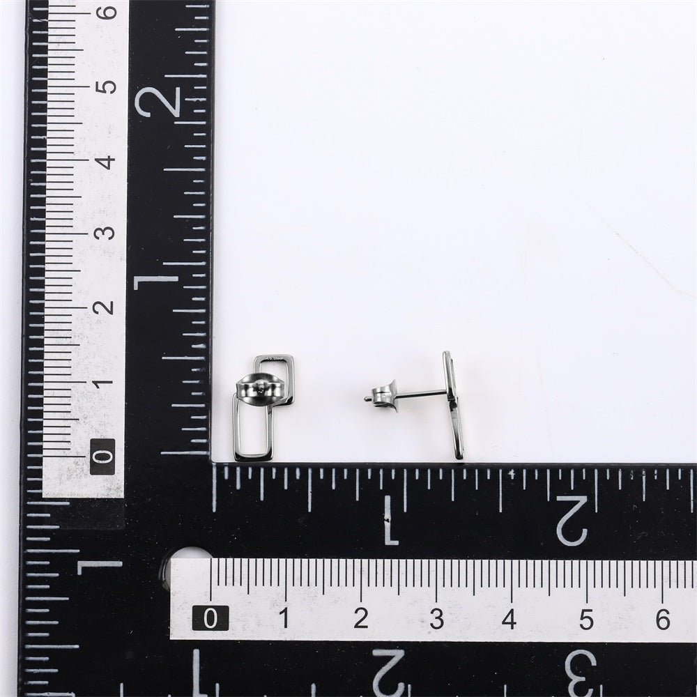 ESS885 STAINLESS STEEL EARRING WITH GEOMETRIC DESIGN