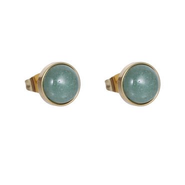 ESS888 STAINLESS STEEL EAR STUD WITH STONE