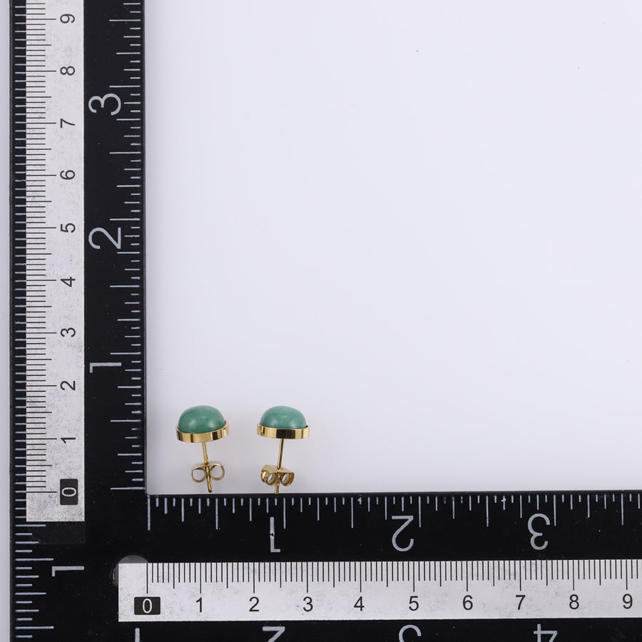 ESS888 STAINLESS STEEL EAR STUD WITH STONE