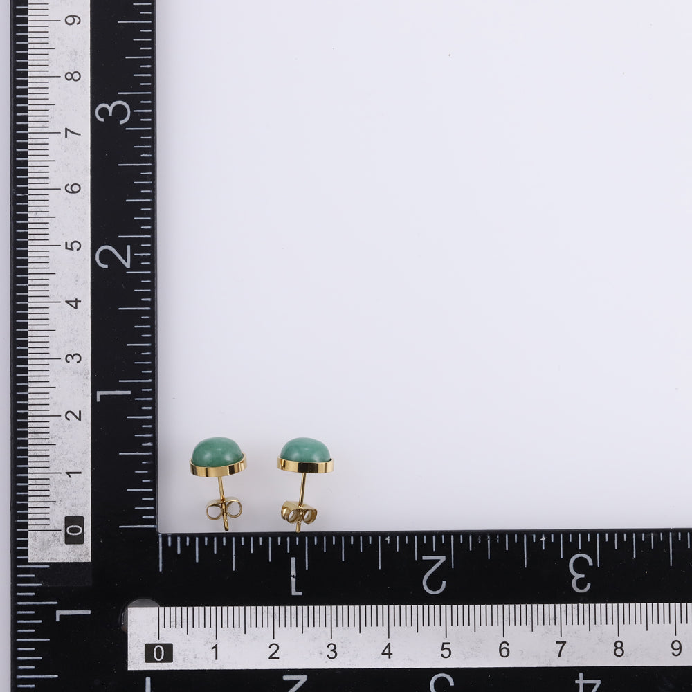 ESS888 STAINLESS STEEL EAR STUD WITH STONE