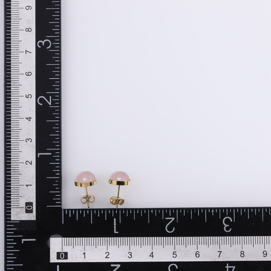 ESS888 STAINLESS STEEL EAR STUD WITH STONE