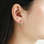 ESS889 STAINLESS STEEL TWIST EARRING WITH STONE