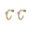 ESS889 STAINLESS STEEL TWIST EARRING WITH STONE