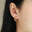 ESS889 STAINLESS STEEL TWIST EARRING WITH STONE