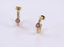 ESS889 STAINLESS STEEL TWIST EARRING WITH STONE