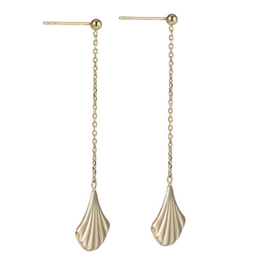 ESS891 STAINLESS STEEL EARRING WITH LEAF CHARM