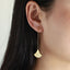 ESS891 STAINLESS STEEL EARRING WITH LEAF CHARM