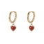 ESS897 STAINLESS STEEL HOOP EARRING WITH HEART CHARM