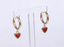 ESS897 STAINLESS STEEL HOOP EARRING WITH HEART CHARM