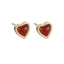ESS898 STAINLESS STEEL HEART EAR STUD WITH NATURAL STONE
