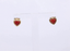 ESS898 STAINLESS STEEL HEART EAR STUD WITH NATURAL STONE
