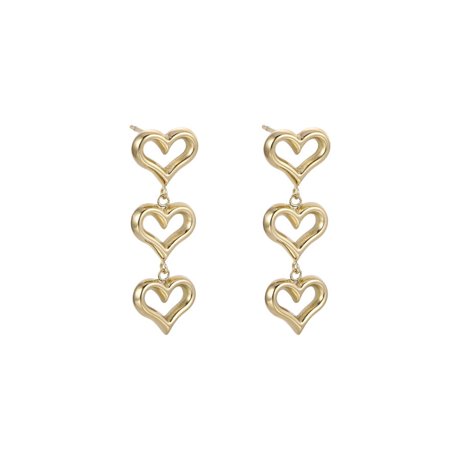 ESS900 STAINLESS STEEL EAR STUD WITH HEART DESIGN