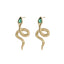 ESS901 STAINLESS STEEL SNAKE EARRING WITH CZ