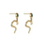 ESS901 STAINLESS STEEL SNAKE EARRING WITH CZ