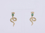 ESS901 STAINLESS STEEL SNAKE EARRING WITH CZ