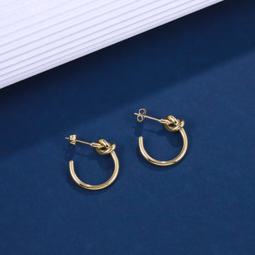 ESS903 STAINLESS STEEL EARRING WITH KNOT DESIGN