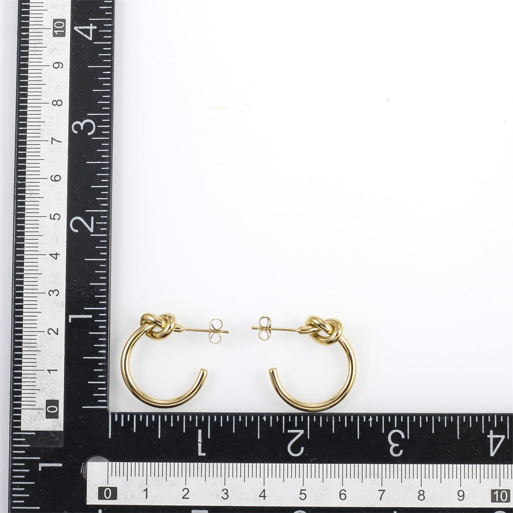 ESS903 STAINLESS STEEL EARRING WITH KNOT DESIGN