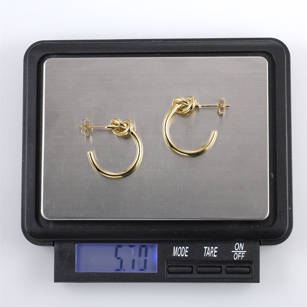 ESS903 STAINLESS STEEL EARRING WITH KNOT DESIGN
