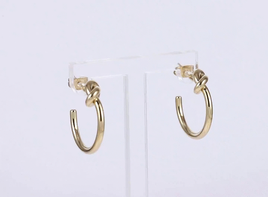 ESS903 STAINLESS STEEL EARRING WITH KNOT DESIGN
