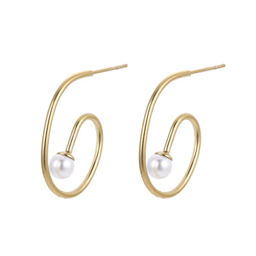 ESS904 STAINLESS STEEL EARRING WITH SHELL PEARL