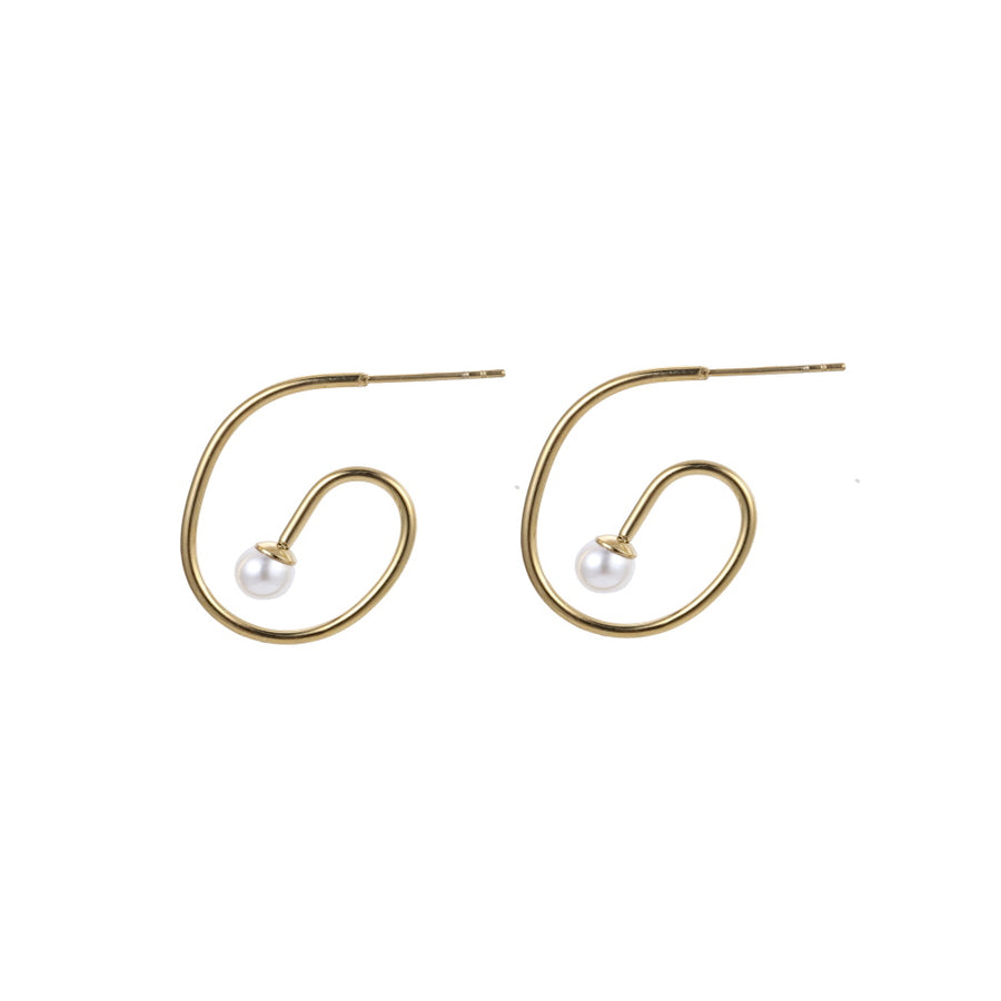 ESS904 STAINLESS STEEL EARRING WITH SHELL PEARL
