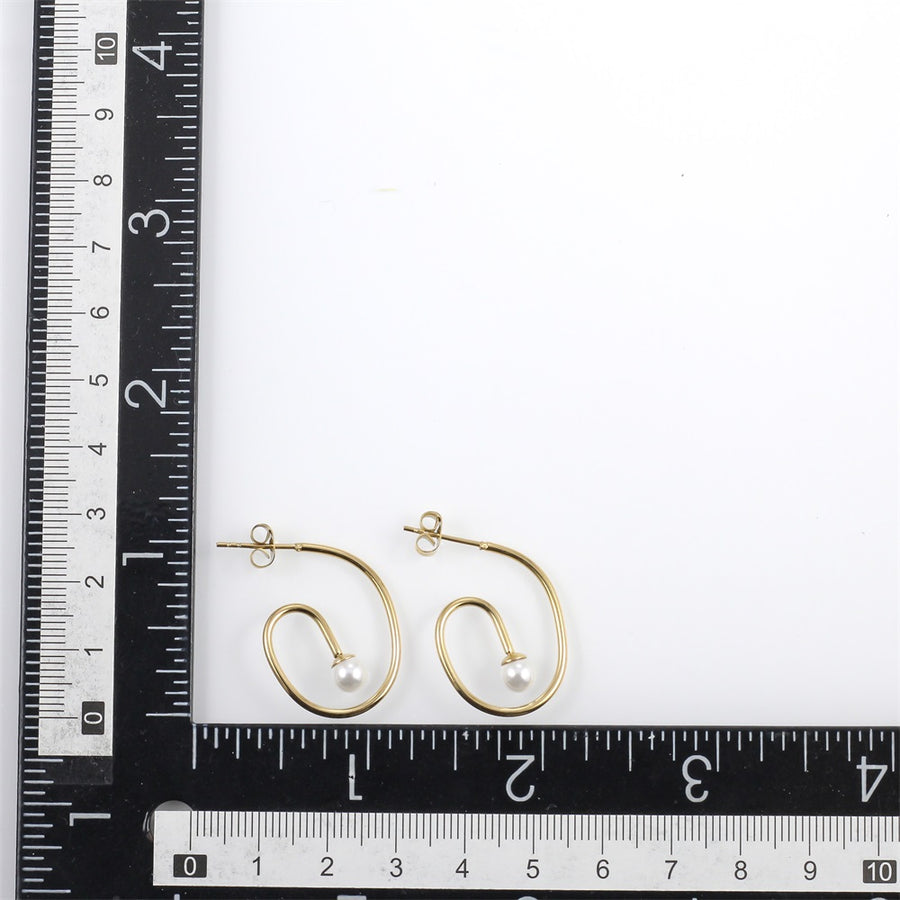 ESS904 STAINLESS STEEL EARRING WITH SHELL PEARL