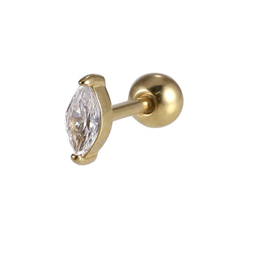 JRTH88 STAINLESS STEEL EXTERNAL THREAD HELIX WITH HORSE EYE CZ