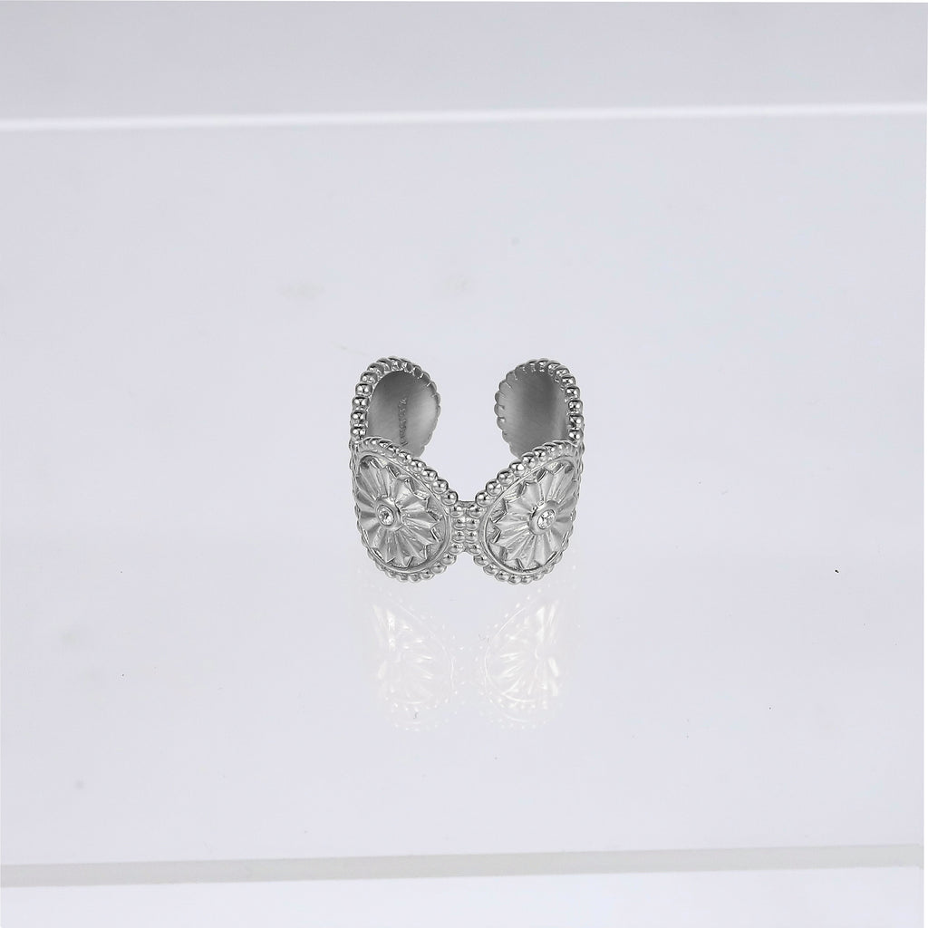 ESS849 STAINLESS STEEL EAR CUFF WITH CZ (BY  PIECE)