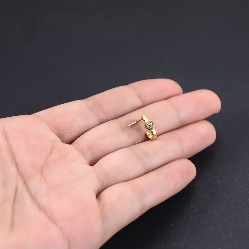 JBNS08 STAINLESS STEEL L-SHAPE NOSE STUD WITH HEART DESIGN