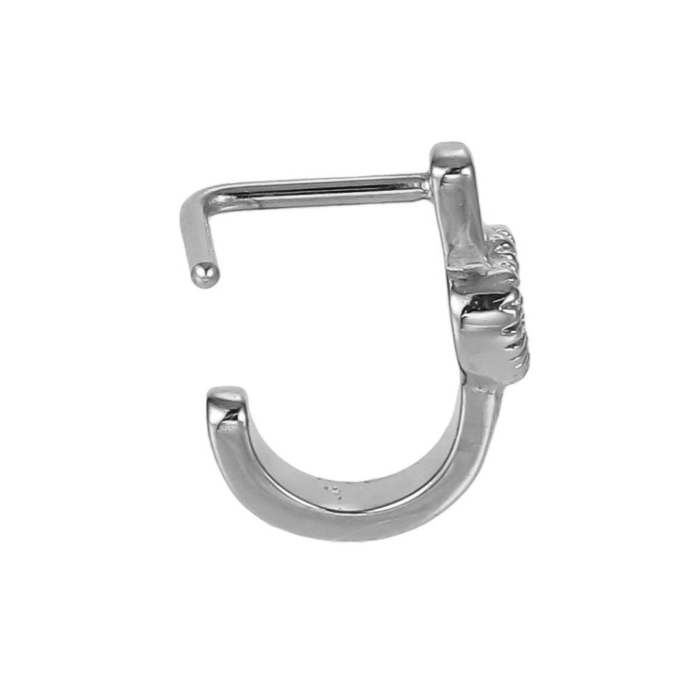 JBNS08 STAINLESS STEEL L-SHAPE NOSE STUD WITH HEART DESIGN