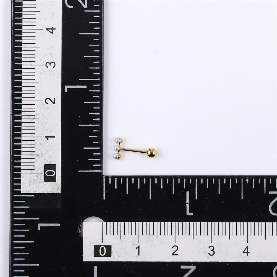 JRTH100 STAINLESS STEEL EXTERNAL THREAD HELIX WITH 3 PLASTIC PEARL