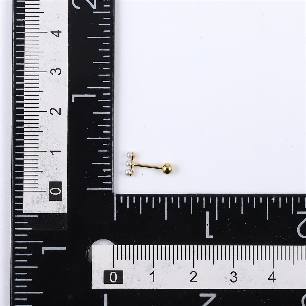 JRTH100 STAINLESS STEEL EXTERNAL THREAD HELIX WITH 3 PLASTIC PEARL