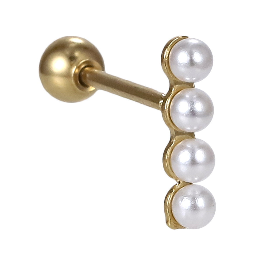 JRTH101 STAINLESS STEEL EXTERNAL THREAD HELIX WITH 4 PLASTIC PEARL