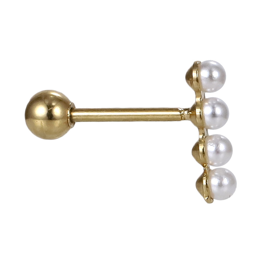 JRTH101 STAINLESS STEEL EXTERNAL THREAD HELIX WITH 4 PLASTIC PEARL