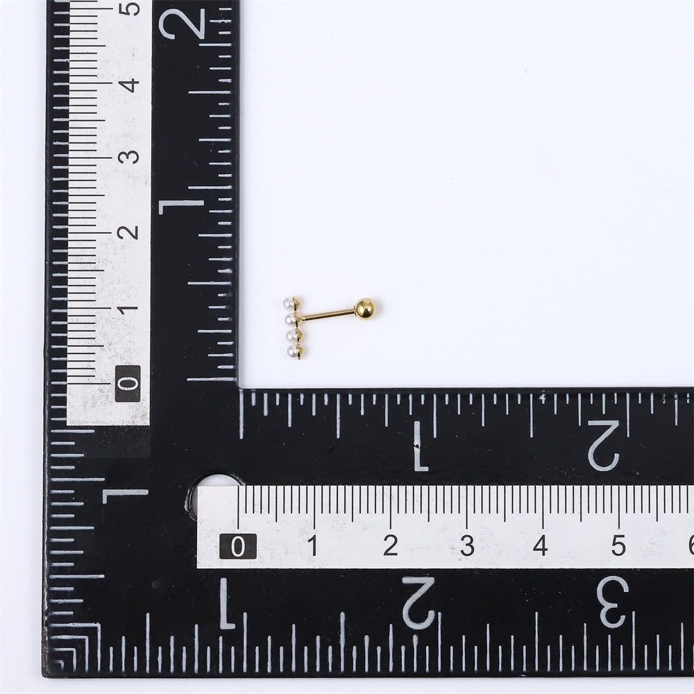 JRTH101 STAINLESS STEEL EXTERNAL THREAD HELIX WITH 4 PLASTIC PEARL