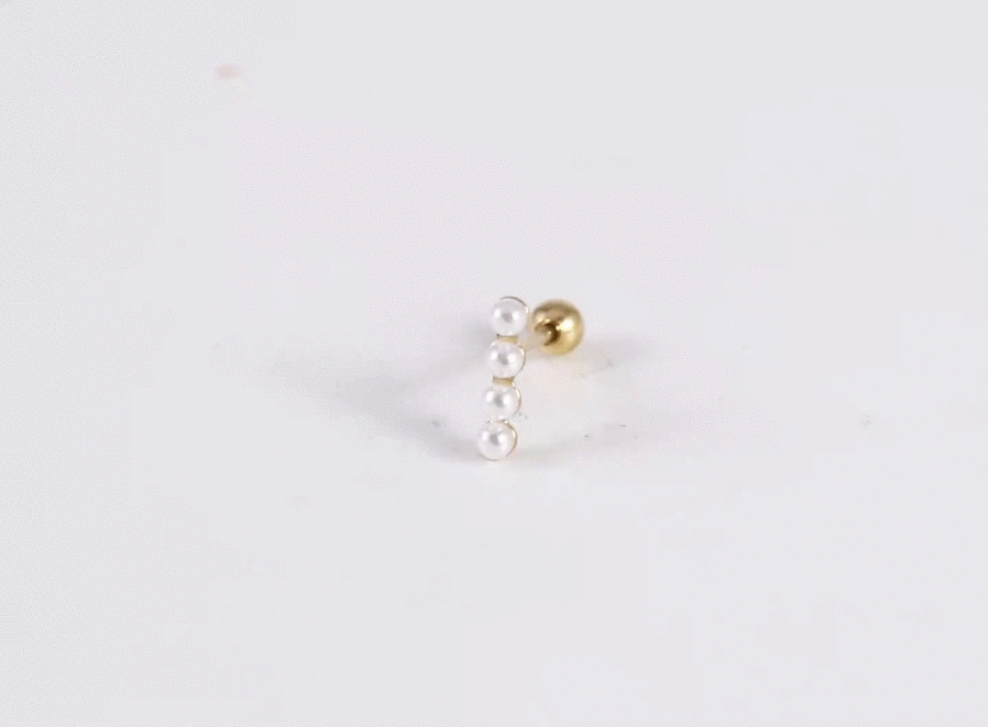 JRTH101 STAINLESS STEEL EXTERNAL THREAD HELIX WITH 4 PLASTIC PEARL