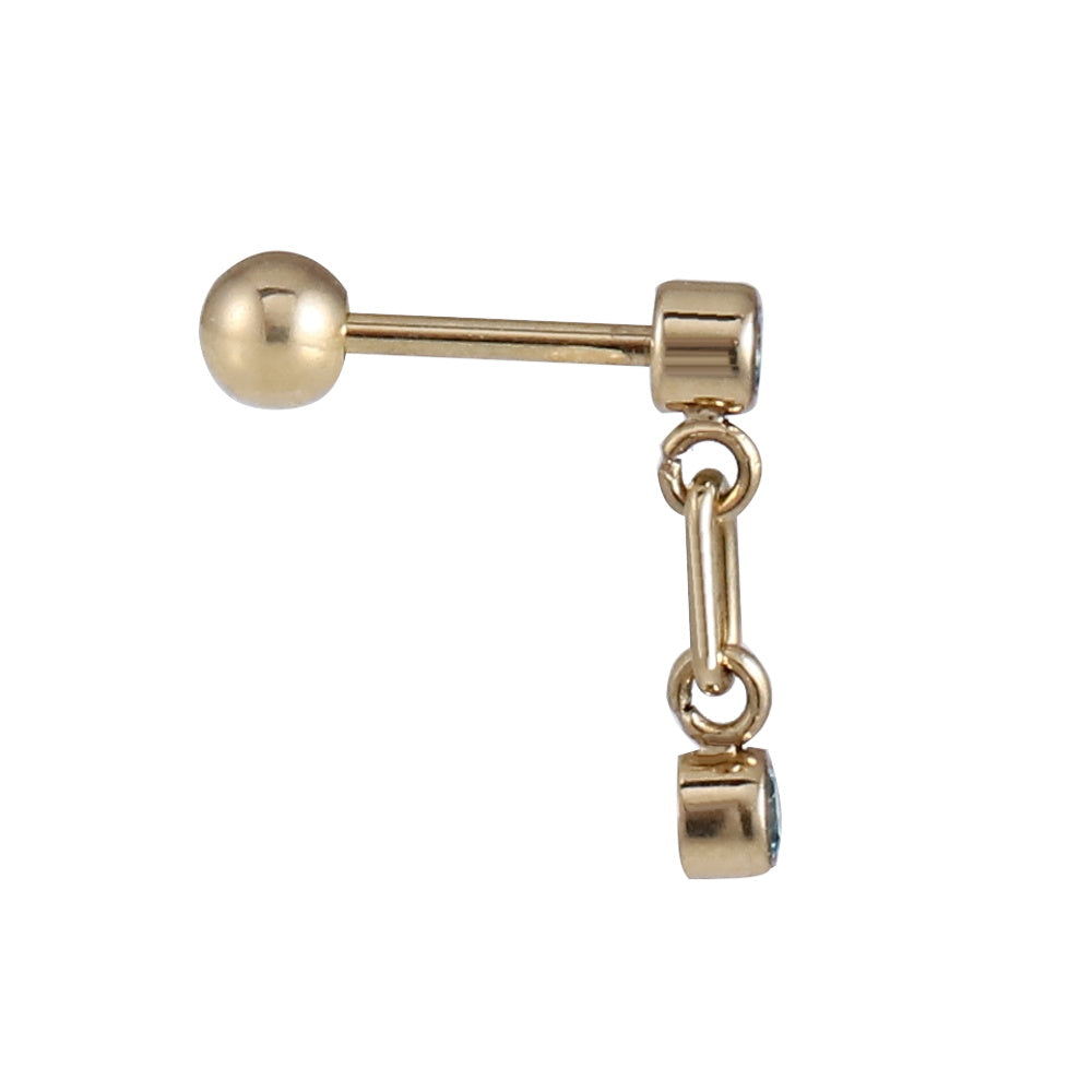 JRTH77 STAINLESS STEEL EXTERNAL THREAD HELIX WITH CZ
