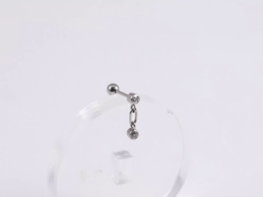 JRTH77 STAINLESS STEEL EXTERNAL THREAD HELIX WITH CZ